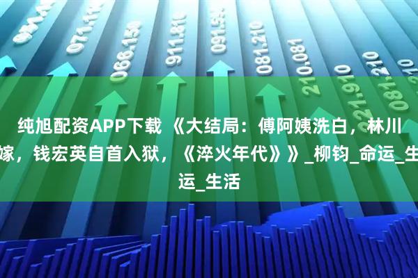 纯旭配资APP下载 《大结局：傅阿姨洗白，林川低嫁，钱宏英自首入狱，《淬火年代》》_柳钧_命运_生活